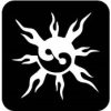 templates for making airbrush or glitter temporary tattoos YIN YANG SUN (pack of 5 pcs)
