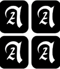 template for creating airbrush or glitter temporary tattoos of the letter A