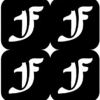 template for creating airbrush or glitter temporary tattoos of the letter F