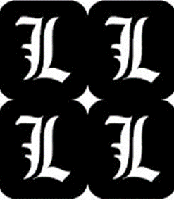 šablona za izradu airbrush ili glitter privremene tetovaže slova pismo L